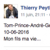 Thierry Peythieu, le mari d'Ingrid Chauvin, dévoile le prénom complet de leur fils. Juin 2016.
