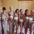 Fauve Hautot, Candice Pascal, Katrina Patchett, Coco Licata, Emmanuelle Berne, Denitsa Ikonomova et Silvia Notargiacomo demoiselles d'honneur d'Alizée pour son mariage en Corse, le 18 juin 2016