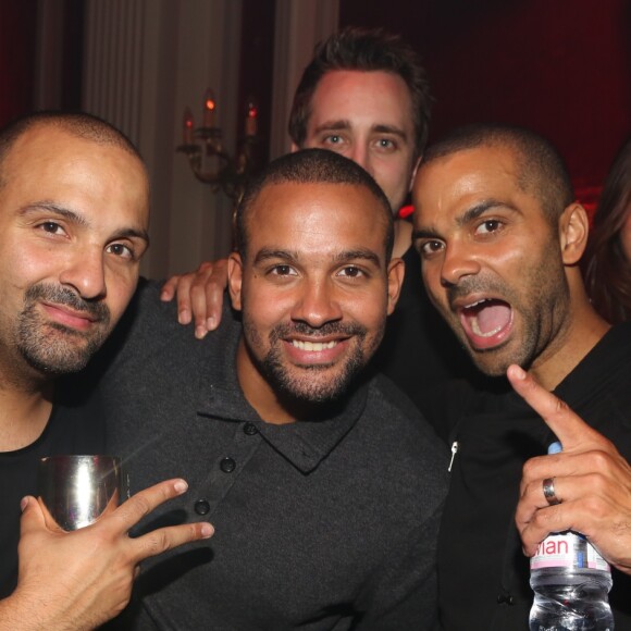 Terence-Jonathan Parker, Pierre Parker et Tony Parker à la soirée La Parisienne à l'Heritage, club parisien, le 22 juin 2016.