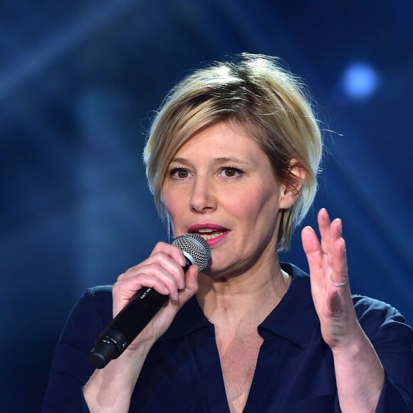 Exclusif - Maïtena Biraben - Enregistrement de l'émission "La Télé Chante Pour le Sidaction" aux théâtre des Folies Bergère à Paris. Le 11 mars 2015.