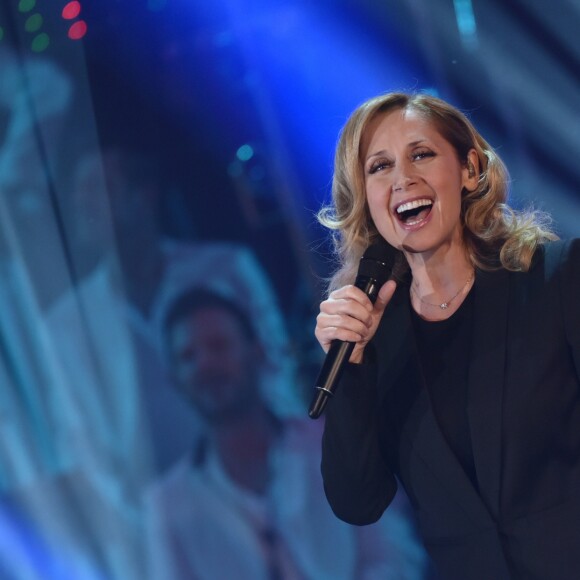 Exclusif - Lara Fabian - Enregistrement de l'émisssion "Les Années Bonheur" présentée par Patrick Sébastien à La Plaine St Denis le 8 mars 2016. © Giancarlo Gorassini / Bestimage