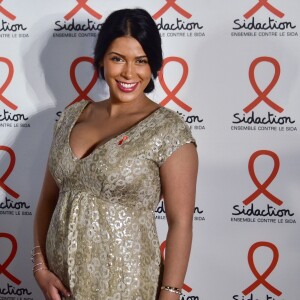 Ayem Nour enceinte - Soirée de lancement du Sidaction 2016 au Musée du Quai Branly à Paris le 7 mars 2016. © Giancarlo Gorassini/Bestimage