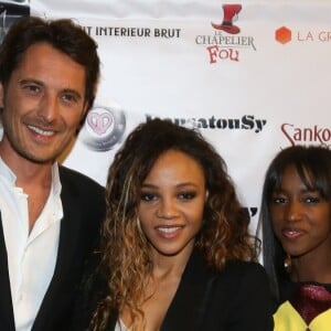 Louisy Joseph entre Vincent Cerutti et sa compagne Hapsatou Sy - Inauguration du showroom d'Hapsatou Sy au Viaduc des Arts à Paris, le 14 janvier 2016. © CVS/Bestimage