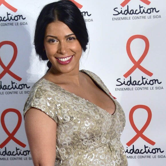 Ayem Nour enceinte - Soirée de lancement du Sidaction 2016 au Musée du Quai Branly à Paris le 7 mars 2016. © Giancarlo Gorassini/Bestimage