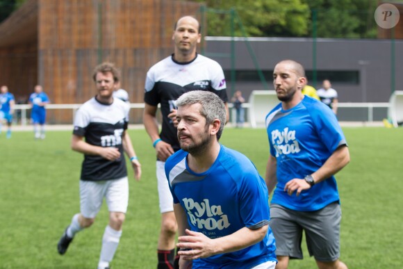Semi-Exclusif - Le chanteur Grégoire (Boissenot) - People lors du tournoi de football Media Cup, un tournoi par équipe de production ou chaine de télévision, à Meudon. Le 2 juillet 2016