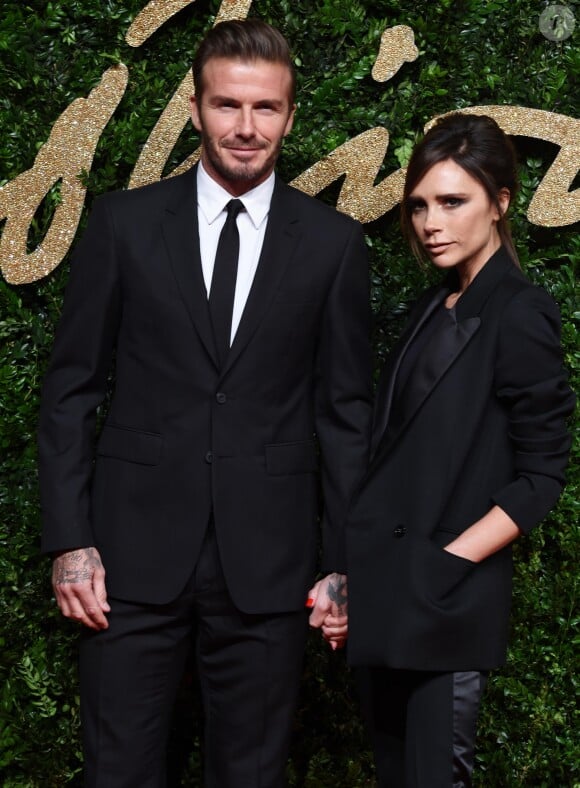 David Beckham et sa femme Victoria Beckham au British Fashion Awards 2015 à Londres, le 23 novembre 2015