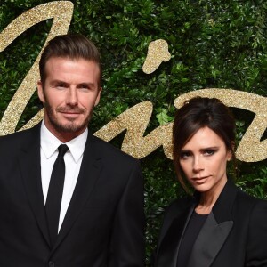 David Beckham et sa femme Victoria Beckham au British Fashion Awards 2015 à Londres, le 23 novembre 2015