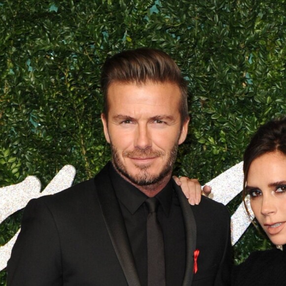 David Beckham et sa femme Victoria Beckham - Soirée des "British Fashion Awards" à Londres. Le 1er décembre 2014