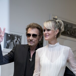 Johnny Hallyday et sa femme Laeticia Hallyday au défilé Christian Dior haute houture automne-hiver 2016-2017 à Paris. Le 4 juillet 2016 © Olivier Borde / Bestimage