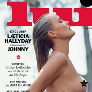 Laeticia Hallyday en couverture de Lui Magazine, en kiosques jeudi 7 juillet 2016 (deuxième couverture).