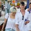 Paris Jackson et son petit-ami Michael Snoddy arrivent à une fête privée au restaurant Nobu à Los Angeles, le 4 juillet 2016