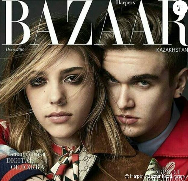 Couverture du Harper's Bazaar Kazakhstan avec Sistine Stallone et Gabriel-Kane Day-Lewis.