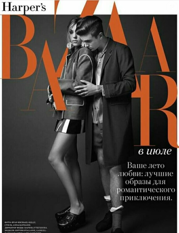 Couverture du Harper's Bazaar Kazakhstan avec Sistine Stallone et Gabriel-Kane Day-Lewis.