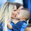 Ludivine Payet (la femme de Dimitri Payet) et son fils Milan lors du match de l'Euro 2016 Allemagne-France au stade Vélodrome à Marseille, France, le 7 juillet 2016. © Cyril Moreau/Bestimage