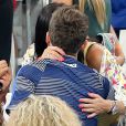 Laetitia Bernardini enceinte et son compagnon Yohan Cabaye lors du match de l'Euro 2016 Allemagne-France au stade Vélodrome à Marseille, France, le 7 juillet 2016. © Cyril Moreau/Bestimage