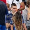 Morgan Schneiderlin et sa compagne Camille Sold lors du match de l'Euro 2016 Allemagne-France au stade Vélodrome à Marseille, France, le 7 juillet 2016. © Cyril Moreau/Bestimage