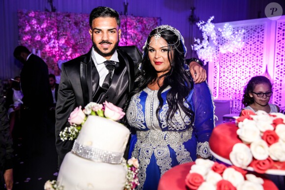 Exclusif - Fiançailles de Sarah Fraisou ("Les Anges 8") avec Malik, la cérémonie s'est déroulée dans une salle des fêtes de la région parisienne en présence de leurs familles le 8 juillet 2016.
