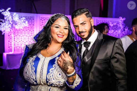 Exclusif - Fiançailles de Sarah Fraisou ("Les Anges 8") avec Malik, la cérémonie s'est déroulée dans une salle des fêtes de la région parisienne en présence de leurs familles le 8 juillet 2016.