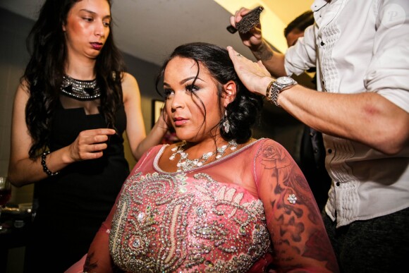 Exclusif - Fiançailles de Sarah Fraisou ("Les Anges 8") avec Malik, la cérémonie s'est déroulée dans une salle des fêtes de la région parisienne en présence de leurs familles le 8 juillet 2016.