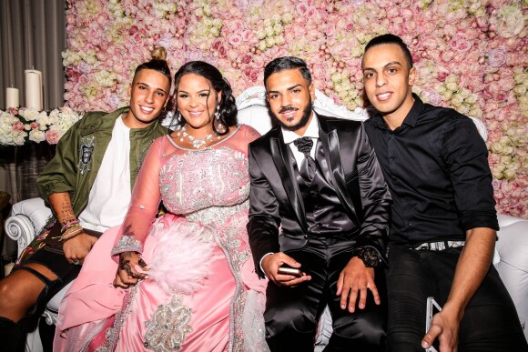 Exclusif - Fiançailles de Sarah Fraisou ("Les Anges 8") avec Malik, la cérémonie s'est déroulée dans une salle des fêtes de la région parisienne en présence de leurs familles le 8 juillet 2016.