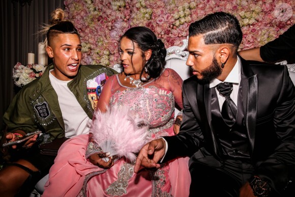 Exclusif - Fiançailles de Sarah Fraisou ("Les Anges 8") avec Malik, la cérémonie s'est déroulée dans une salle des fêtes de la région parisienne en présence de leurs familles le 8 juillet 2016.