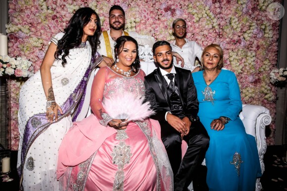 Exclusif - Fiançailles de Sarah Fraisou ("Les Anges 8") avec Malik, la cérémonie s'est déroulée dans une salle des fêtes de la région parisienne en présence de leurs familles le 8 juillet 2016.