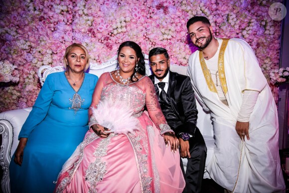 Exclusif - Fiançailles de Sarah Fraisou ("Les Anges 8") avec Malik, la cérémonie s'est déroulée dans une salle des fêtes de la région parisienne en présence de leurs familles le 8 juillet 2016.