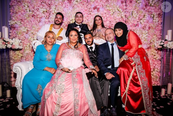Exclusif - Fiançailles de Sarah Fraisou ("Les Anges 8") avec Malik, la cérémonie s'est déroulée dans une salle des fêtes de la région parisienne en présence de leurs familles le 8 juillet 2016.