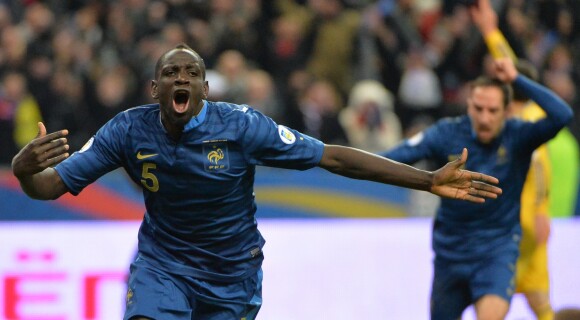 Mamadou Sakho lors de qualification pour la Coupe du Monde, France Vs Ukraine, au Stade de France à Saint-Denis le 19 novembre 2013.