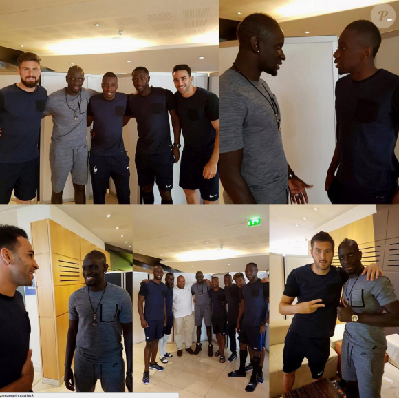 Innocenté, Mamadou Sakho a eu le droit de rendre visite aux Bleus à Clairefontaine avant la finale de l'Euro 2016, dimanche 10 juillet 2016.