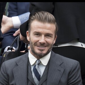 David Beckham dans les tribunes royales à Wimbledon, le 2 juillet 2016