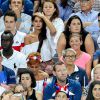 Malika Ménard avec en-dessous Isabelle Griezmann lors du match de la finale de l'Euro 2016 Portugal-France au Stade de France à Saint-Denis, France, le 10 juillet 2016. © Cyril Moreau/Bestimage