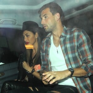 Nicole Scherzinger et son compagnon Grigor Dimitrov rentrent à leur hôtel après un dîner romantique au restaurant Sketch à Londres, le 21 juin 2016.