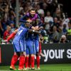 Blaise Matuidi, Pierre-André Gignac et Moussa Sissoko lors de la demi-finale de l'Euro 2016 "France - Allemagne" au stade Vélodrome à Marseille, le 7 juillet 2016. © Cyril Moreau/Bestimage