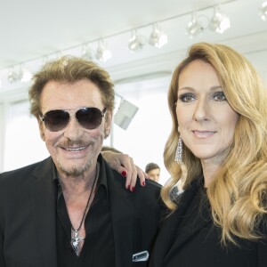 Johnny Hallyday et Céline Dion au défilé Christian Dior haute houture automne-hiver 2016-2017 à Paris. Le 4 juillet 2016 © Olivier Borde / Bestimage