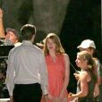 Exclusif - Ryan Gosling et Emma Stone lors du tournage de la dernière scène de la comédie musicale " La La Land" à Pasadena, le 9 octobre 2015.