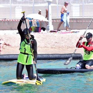 Exclusif - La princesse Charlene de Monaco a participé le 25 juin 2016 à la 2e édition de la Riviera Sup Race, une course de paddle de 14 kilomètres (Monaco, Italie, Menton, Roquebrune-Cap-Martin) organisée par l'association Hoé Hoé, en compagnie de son frère Gareth Wittstock. Son époux le prince Albert II de Monaco en a donné le départ sur la plage du Larvotto et était présent à Roquebrune-Cap-Martin pour l'accueillir à son arrivée, après 2h52 d'effort en plein soleil. © Bruno Bebert - Olivier Huitel/Pool Restreint Monaco/Bestimage-Crystal