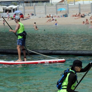 Exclusif - La princesse Charlene de Monaco a participé le 25 juin 2016 à la 2e édition de la Riviera Sup Race, une course de paddle de 14 kilomètres (Monaco, Italie, Menton, Roquebrune-Cap-Martin) organisée par l'association Hoé Hoé, en compagnie de son frère Gareth Wittstock. Son époux le prince Albert II de Monaco en a donné le départ sur la plage du Larvotto et était présent à Roquebrune-Cap-Martin pour l'accueillir à son arrivée, après 2h52 d'effort en plein soleil. © Bruno Bebert - Olivier Huitel/Pool Restreint Monaco/Bestimage-Crystal