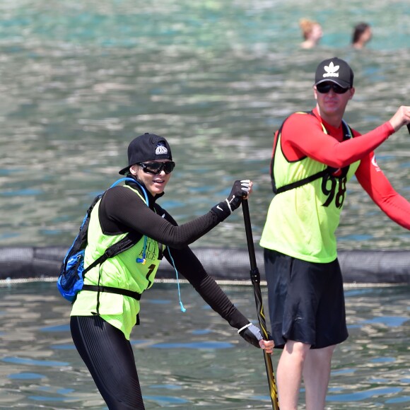 Exclusif - La princesse Charlene de Monaco a participé le 25 juin 2016 à la 2e édition de la Riviera Sup Race, une course de paddle de 14 kilomètres (Monaco, Italie, Menton, Roquebrune-Cap-Martin) organisée par l'association Hoé Hoé, en compagnie de son frère Gareth Wittstock. Son époux le prince Albert II de Monaco en a donné le départ sur la plage du Larvotto et était présent à Roquebrune-Cap-Martin pour l'accueillir à son arrivée, après 2h52 d'effort en plein soleil. © Bruno Bebert - Olivier Huitel/Pool Restreint Monaco/Bestimage-Crystal