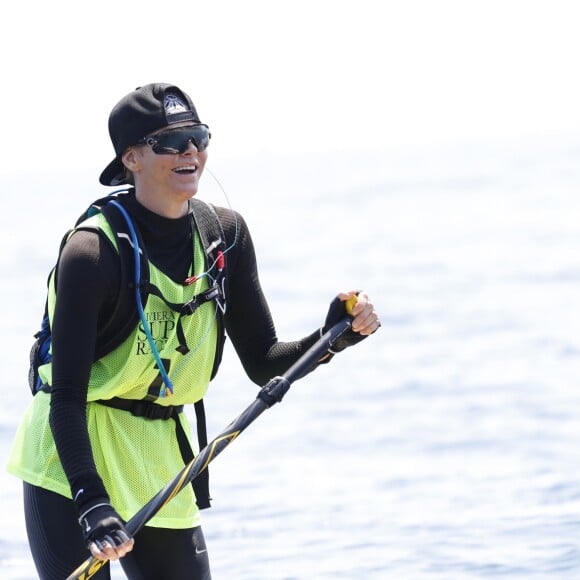 Exclusif - La princesse Charlene de Monaco a pris part le 25 juin 2016 à la 2e édition de la Riviera Sup Race, une course de paddle de 14 kilomètres (Monaco, Italie, Menton, Roquebrune-Cap-Martin) organisée par l'association Hoé Hoé, en compagnie de son frère Gareth Wittstock. Son époux le prince Albert II de Monaco en a donné le départ sur la plage du Larvotto et était présent à Roquebrune-Cap-Martin pour l'accueillir à son arrivée, après 2h52 d'effort en plein soleil. © Claudia Albuquerque/Bestimage