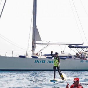 No Tabloïd - Exclusif - La princesse Charlène de Monaco et son frère Gareth Wittstock - La princesse Charlène de Monaco participe à la 2ème Riviera Sup Race, une course de stand up paddle de 14 km organisée par l'association Hoé Hoé qui traverse Monaco, l'Italie, Menton et Roquebrune-Cap-Martin, le 25 juin 2016. Le prince Albert II de Monaco a donné le départ depuis la plage de Larvotto en compagnie de Benjamin Clément, le président de l'association Hoé Hoé. La princesse, qui a participé à cette course "pour le plaisir", était accompagnée par son frère Gareth Wittstock (qui fêtait son anniversaire aujourd'hui et sa seconde participation à l'évènement). Le meilleur des participants a mis 1h41 pour parcourir les 14 km. La princesse a bouclé la course en 2h52min. A son arrivée à la base nautique de Roquebrune-Cap-Martin, elle a été chaleureusement accueillie et félicitée par son mari le prince Albert II de Monaco. © Bruno Bebert - Olivier Huitel/Pool Restreint Monaco/Bestimage-Crystal  No Tabloïd For Germany call for price No web - No blog pour Belgique/Suisse Exclusive - Princess Charlene of Monaco participates at the second "Riviera SUP Race 2016", a Stand Up Paddle board competition that spans three countries - Monaco, Italy and France, with her brother Gareth Wittstock. The long distance race departed from Monaco yesterday and Princess Charlene's husband Prince Albert II of Monaco was there to support his wife and officially launch the race.25/06/2016 - Monaco