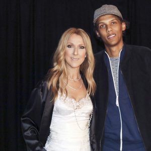 Stromae et Céline Dion lors du concert de la diva à Anvers le 22 juin 2016.