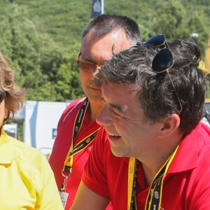 Exclusif - Stéphane Plaza, Raymond Poulidor - L'équipe de l'Etape du Coeur 2016 pour le compte de Mécénat Chirurgie Cardiaque sur la Zone Club Tour de France 2016 à la caverne Pont d'Arc, le 15 juillet 2016. Mécénat Chirurgie Cardiaque Enfants du Monde permet à des enfants souffrant de malformations cardiaques de venir en France et d'être opérés lorsqu'ils ne peuvent être soignés dans leur pays d'origine par manque de moyens financiers et techniques. © CVS/Bestimage