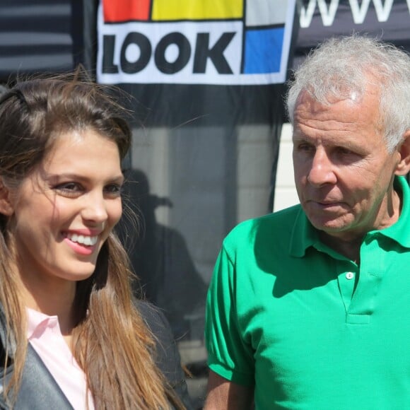 Exclusif - Iris Mittenaere (Miss France 2016), Patrick Poivre d'Arvor lors de l'essayage des vélos avant le début de l'Etape du Coeur 2016 pour le compte de Mécénat Chirurgie Cardiaque à l'Hôtel Appart'City à Montélimar, le 14 juillet 2016. Mécénat Chirurgie Cardiaque Enfants du Monde permet à des enfants souffrant de malformations cardiaques de venir en France et d'être opérés lorsqu'ils ne peuvent être soignés dans leur pays d'origine par manque de moyens financiers et techniques. © CVS/Bestimage