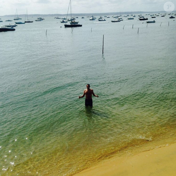 Anthony Delon en vacances au Cap-Ferret, juillet 2016.