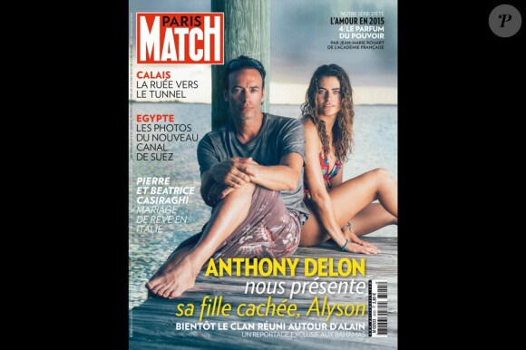 Anthony Delon et Alyson Le Borges, sa fille cachée, dévoilent leur relation naissante lors de vacances aux Bahamas dans Paris Match, en kiosques le 6 août 2015.