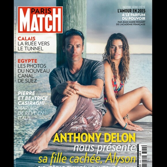 Anthony Delon et Alyson Le Borges, sa fille cachée, dévoilent leur relation naissante lors de vacances aux Bahamas dans Paris Match, en kiosques le 6 août 2015.
