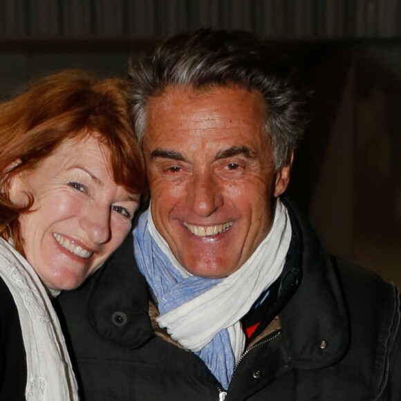 Exclusif - Gérard Holtz et sa femme Muriel Mayette-Holtz - People au concert de Julien Clerc au palais des sports à Paris le 17 mars 2015.