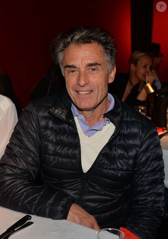 Gérard Holtz - Dîner en l'honneur de Jean-Paul Belmondo lors de la Guinguette de Régine au Chalet La Bodega à Paris, le 14 novembre 2014.