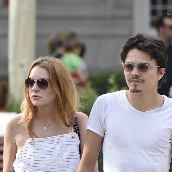 Lindsay Lohan et son compagnon Egor Tarabasov se promènent dans les rues de Madrid. Le 10 juin 2016